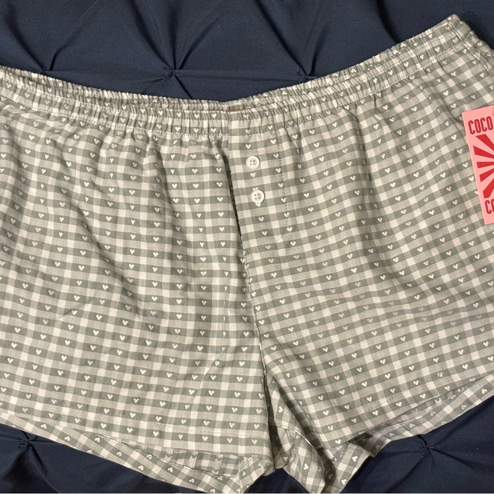 Women's Gray Checkered Shorts